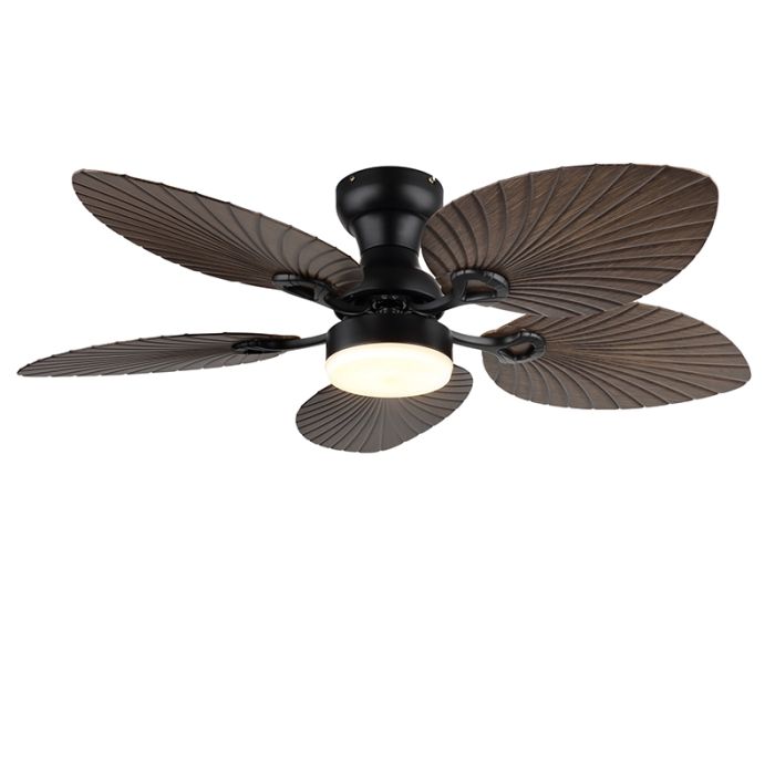 Ventilatore da soffitto marrone metallo, Naduah, 22W, white switch LED, con telecomando