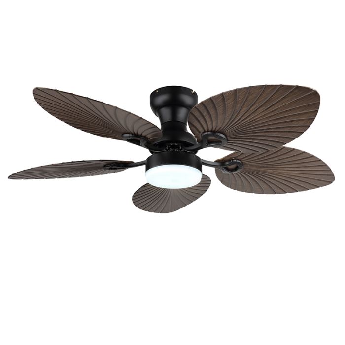 Ventilatore da soffitto marrone metallo, Naduah, 22W, white switch LED, con telecomando