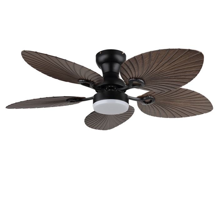 Ventilatore da soffitto marrone metallo, Naduah, 22W, white switch LED, con telecomando