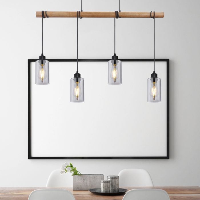 Lampada a sospensione legno rustica, Mariya