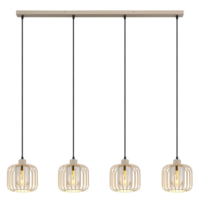 Lampada a sospensione per tavolo da pranzo beige metallo, Jolanda