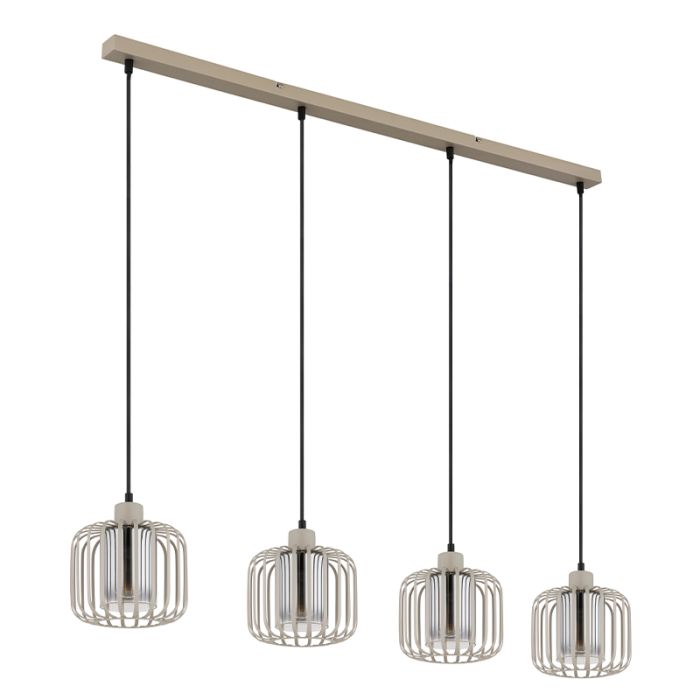 Lampada a sospensione per tavolo da pranzo beige metallo, Jolanda