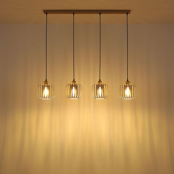 Lampada a sospensione per tavolo da pranzo beige metallo, Jolanda