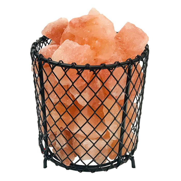Lampada di sale arancione in pietra, Mersa, con interruttore