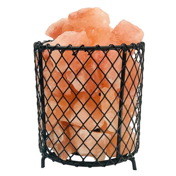 Lampada di sale arancione in pietra, Mersa, con interruttore