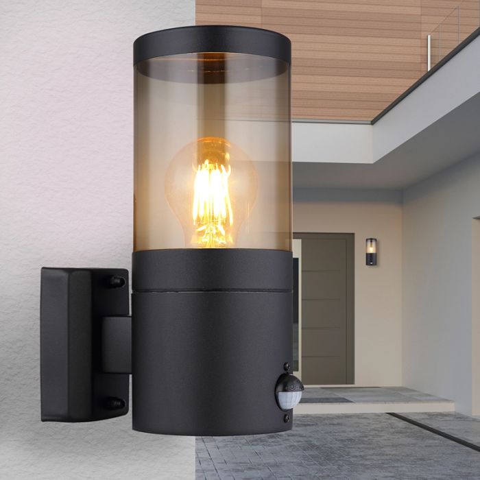 Lampada da esterno nera in acciaio inossidabile, Lambert, IP44