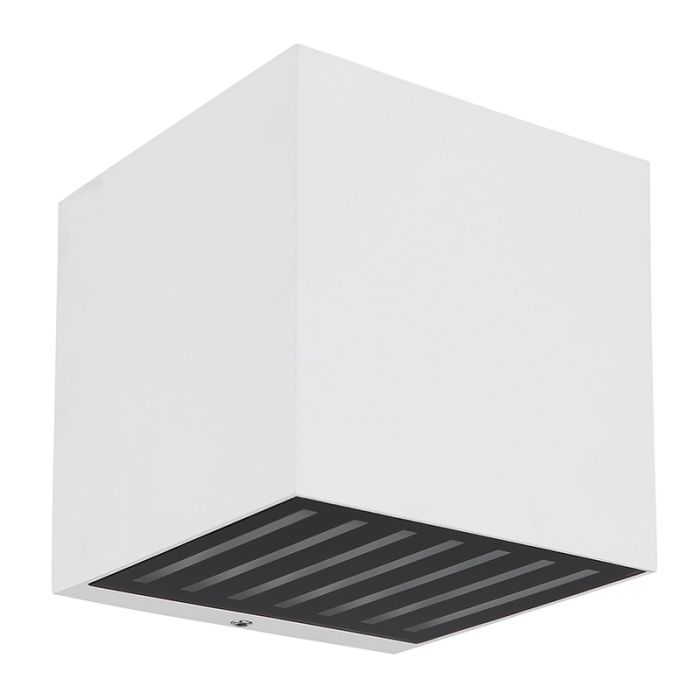 Lampada da parete up down bianca in alluminio, Moesha, 6W, 3000K LED, IP54