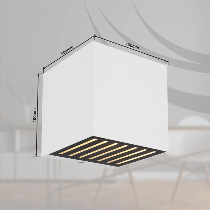 Lampada da parete up down bianca in alluminio, Moesha, 6W, 3000K LED, IP54