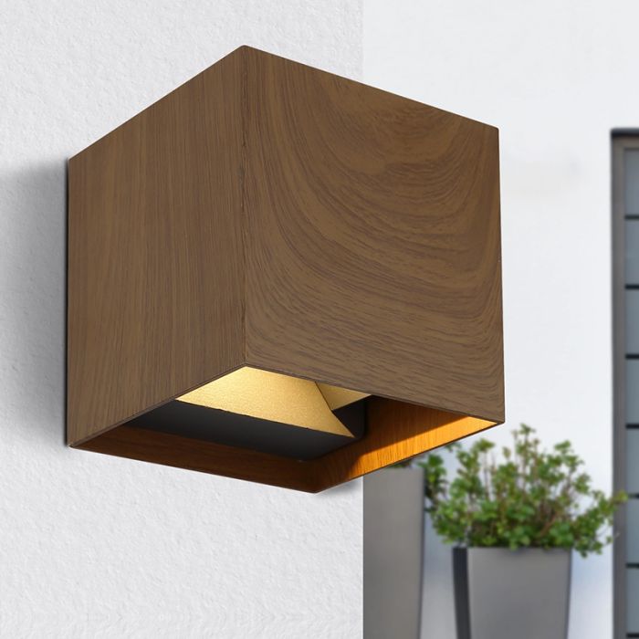 Lampada da parete up down marrone in alluminio, Nargis, 3W, 3000K LED, IP54