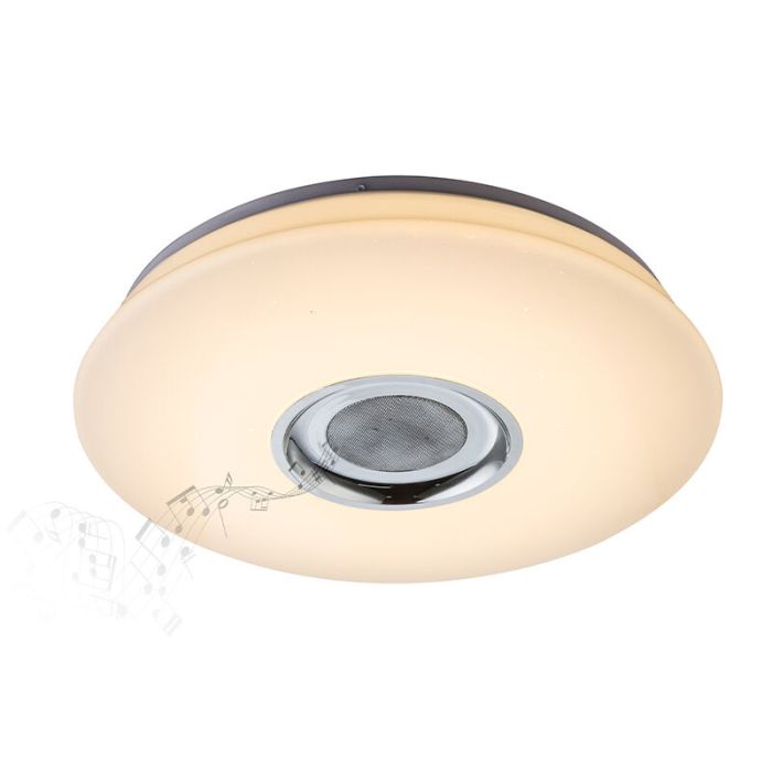 Plafoniera bianca in plastica, Adali, 18W, RGBW LED, con telecomando