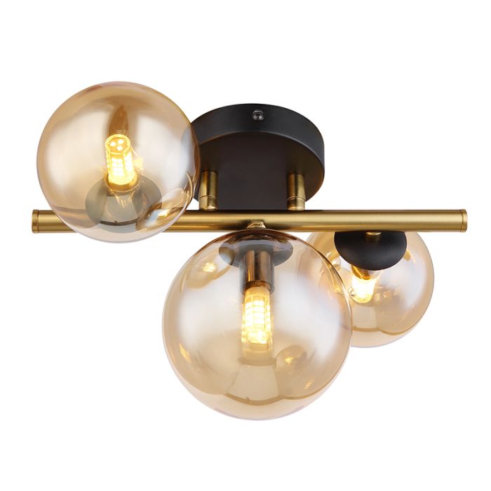 Lampada da soffitto ambrata in vetro, Melinda