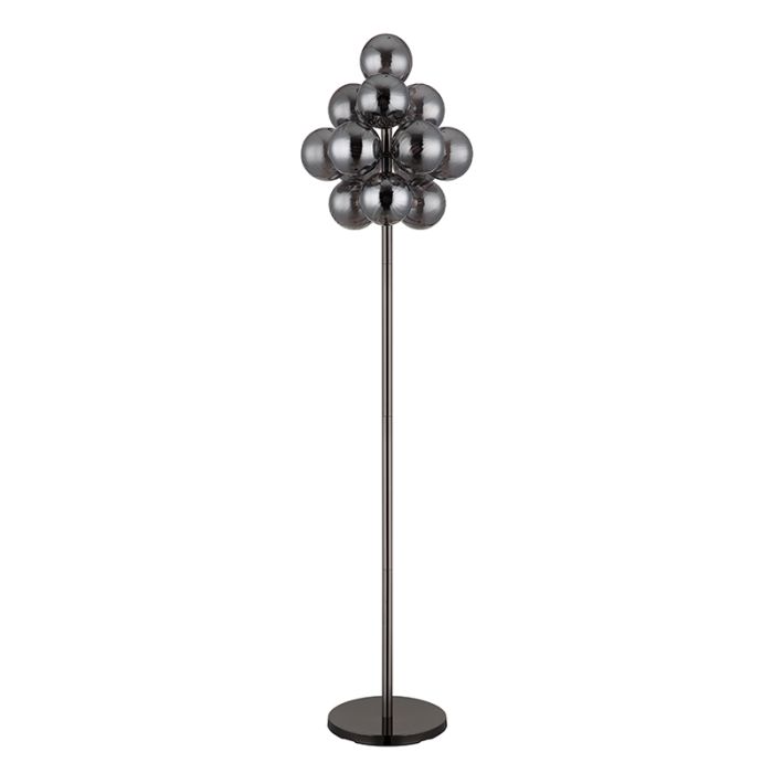 Lampada da terra grigia in vetro, Ozan, con interruttore