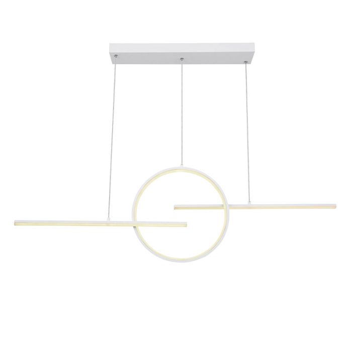 Lampada a sospensione bianca metallo, Wieger, 50W, bianco regolabile tra caldo e freddo LED, con telecomando
