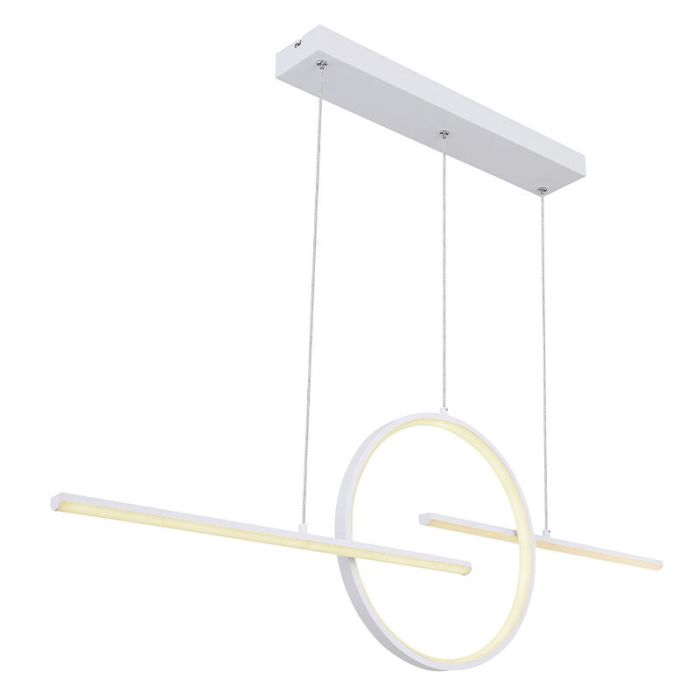 Lampada a sospensione bianca metallo, Wieger, 50W, bianco regolabile tra caldo e freddo LED, con telecomando