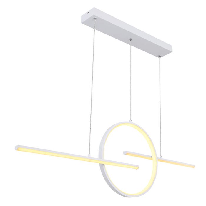 Lampada a sospensione bianca metallo, Wieger, 50W, bianco regolabile tra caldo e freddo LED, con telecomando