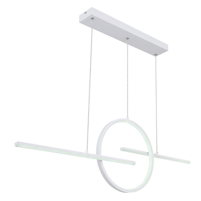 Lampada a sospensione bianca metallo, Wieger, 50W, bianco regolabile tra caldo e freddo LED, con telecomando