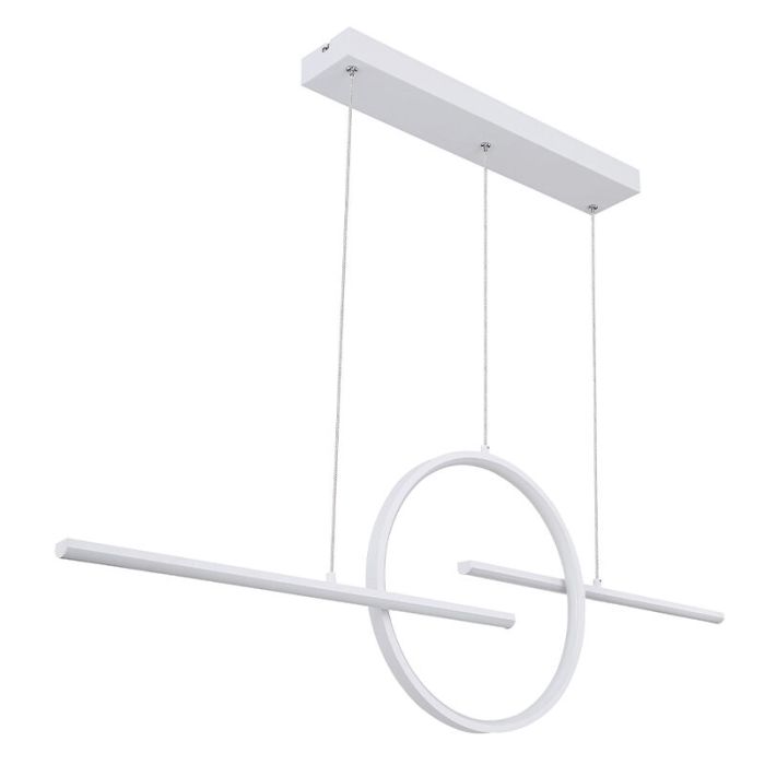 Lampada a sospensione bianca metallo, Wieger, 50W, bianco regolabile tra caldo e freddo LED, con telecomando