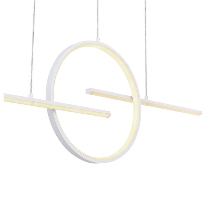 Lampada a sospensione bianca metallo, Wieger, 50W, bianco regolabile tra caldo e freddo LED, con telecomando