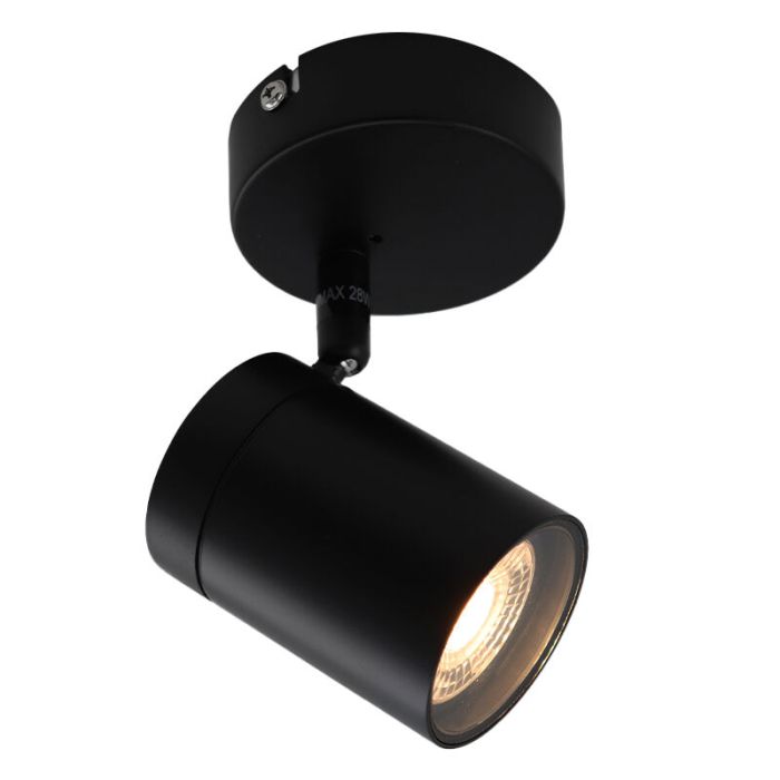 Faretto da soffitto nero moderno, Ciara, IP44