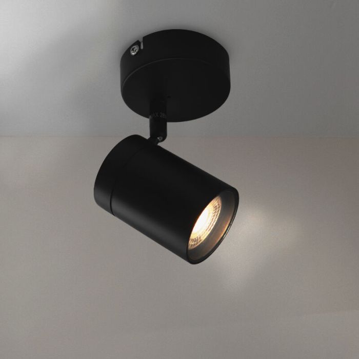 Faretto da soffitto nero moderno, Ciara, IP44