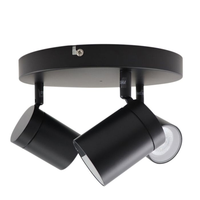 Faretto da soffitto nero moderno, Ciara, IP44