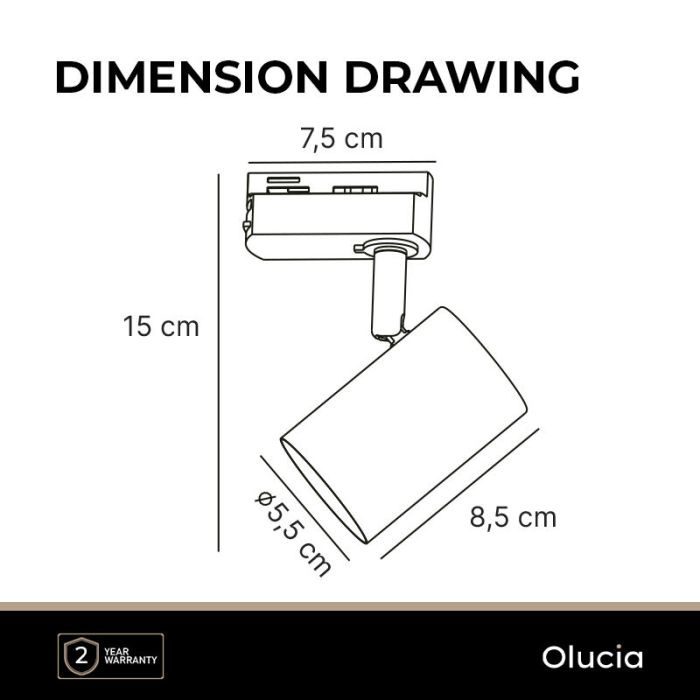 3M sistema di illuminazione a binario monofasico ottone + 5 Elena faretti a binario