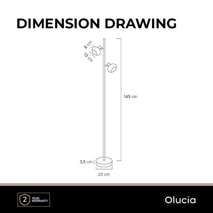 Lampada da terra grigia design, Skip, con interruttore