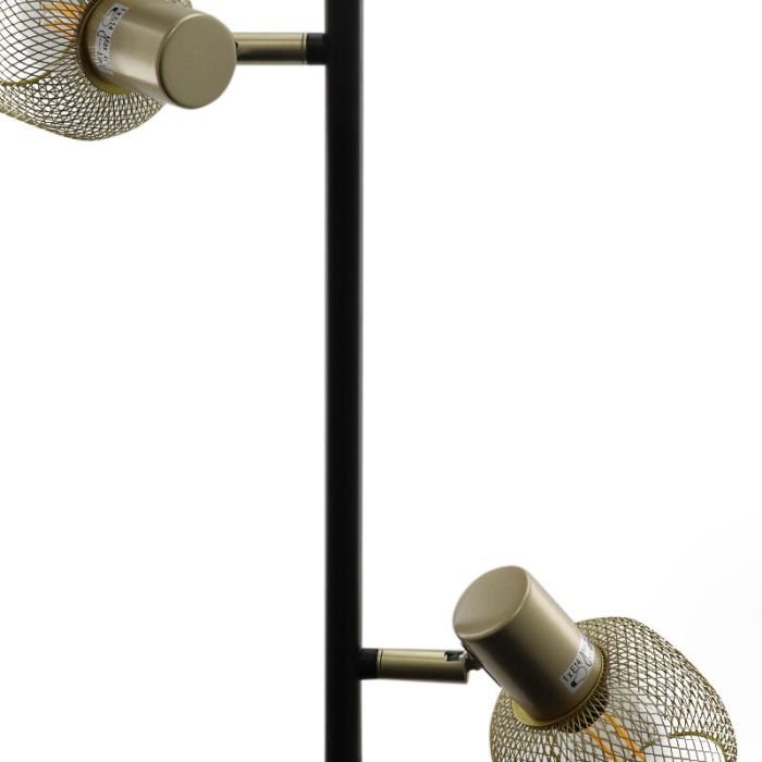 Lampada da terra dorata industriale, Emado, con interruttore