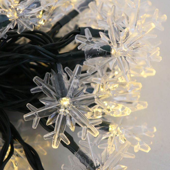 Fiocchi di neve cavo solare illuminazione da giardino 50 LED bianco caldo