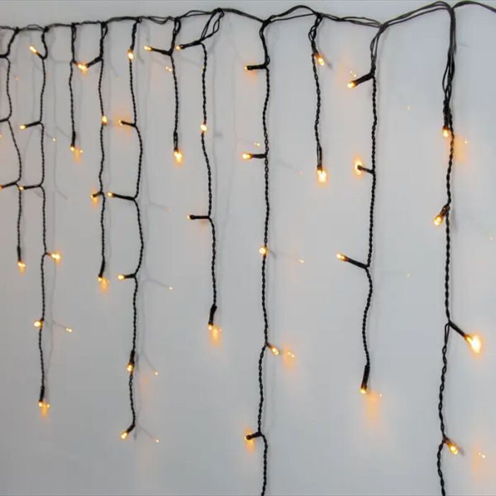 6 metri luci a cascata collegabile, alte 70 cm, bianco caldo, IP44, base