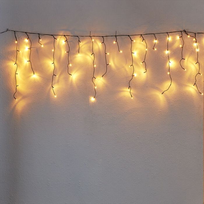 6 metri luci a cascata collegabile, alte 70 cm, bianco caldo, IP44, base