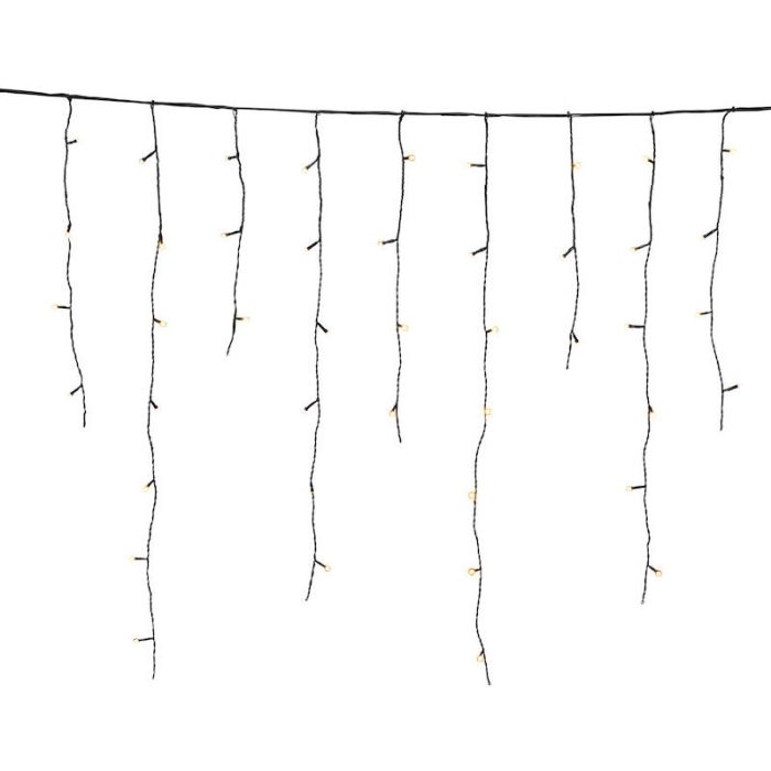 6 metri luci a cascata collegabile, alte 70 cm, bianco caldo, IP44, base