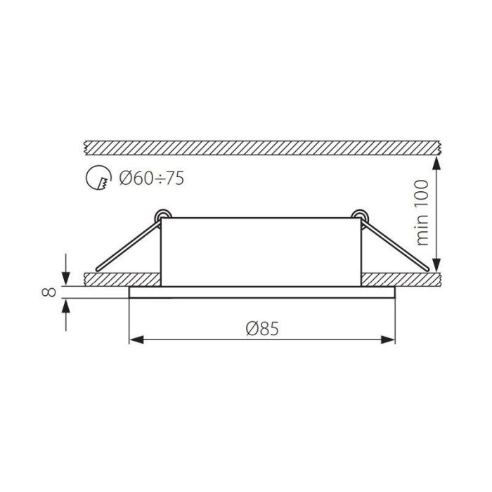 Faretto da incasso per bagno di bronzo metallo, Mela, IP44