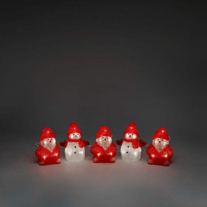 3 Babbo Natale LED e 2 pupazzi di neve LED, per interni ed esterni