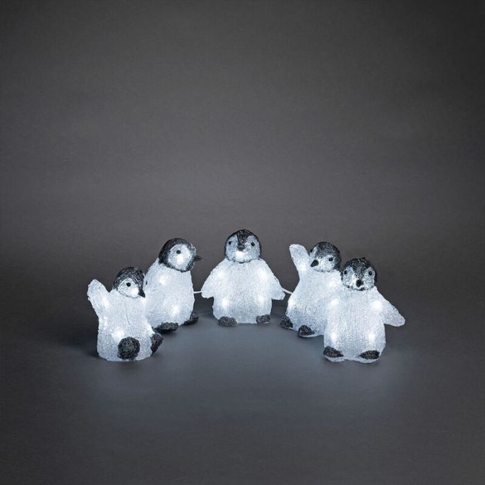 5 pinguini LED, per interni ed esterni