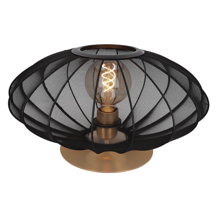 Lampada da tavolo moderna nera, Corina, con interruttore