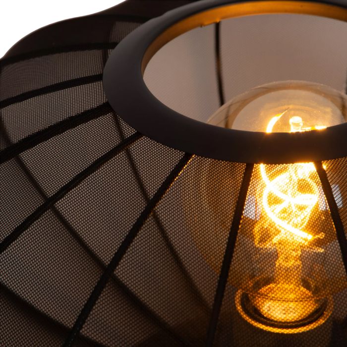 Lampada da tavolo moderna nera, Corina, con interruttore