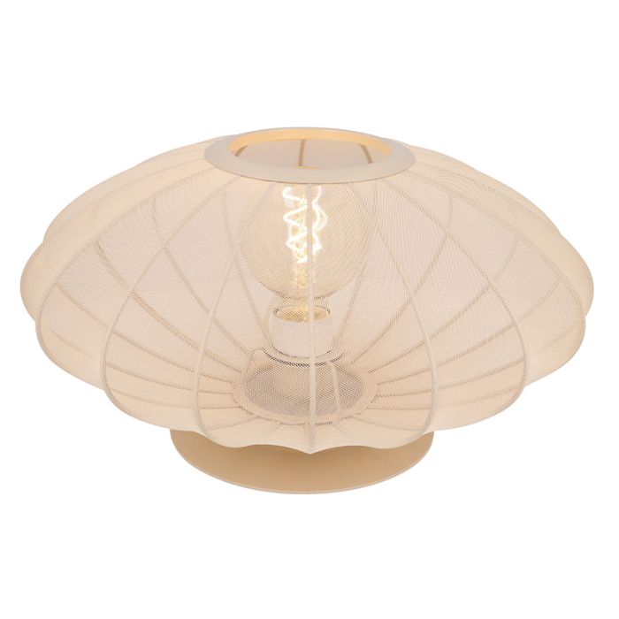 Lampada da tavolo moderna beige, Corina, con interruttore