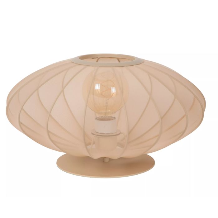 Lampada da tavolo moderna beige, Corina, con interruttore