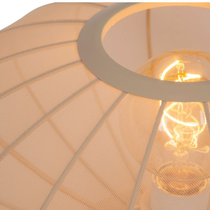 Lampada da tavolo moderna beige, Corina, con interruttore