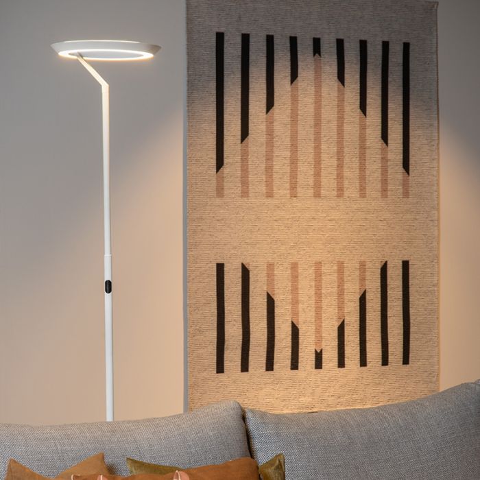 Lampada da terra moderna bianca, Celeste, 21W, 2700K LED, controllo touch
