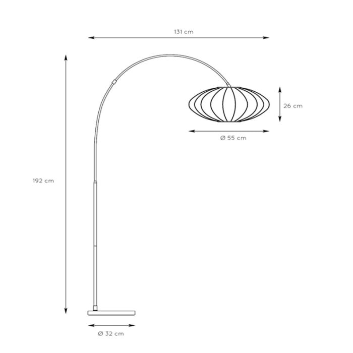 Lampada da terra moderna beige, Corina, con interruttore