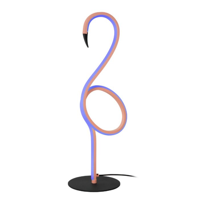 Lampada da tavolo moderna rosa, Flamingo, 5,5W, RGB LED, con telecomando