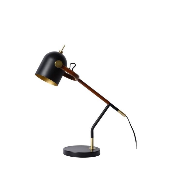Lampada da scrivania retrò marrone, Waylon, con interruttore