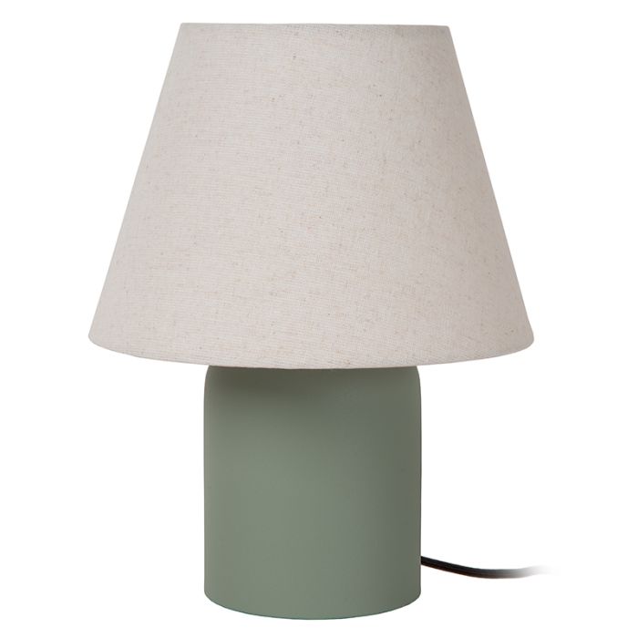 Lampada da tavolo in ceramica verde, Macia, con interruttore