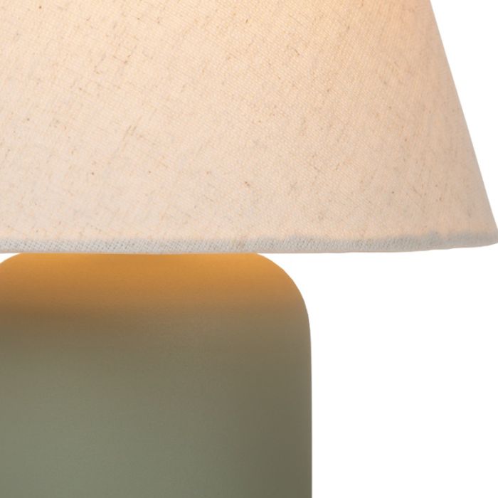 Lampada da tavolo in ceramica verde, Macia, con interruttore