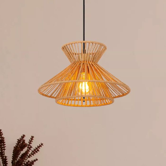 Lampada a sospensione in rattan marrone, Tasman