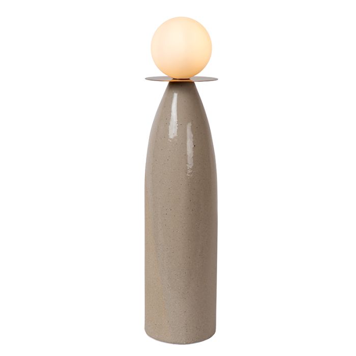 Lampada da tavolo in ceramica grigia, Figaro, con interruttore