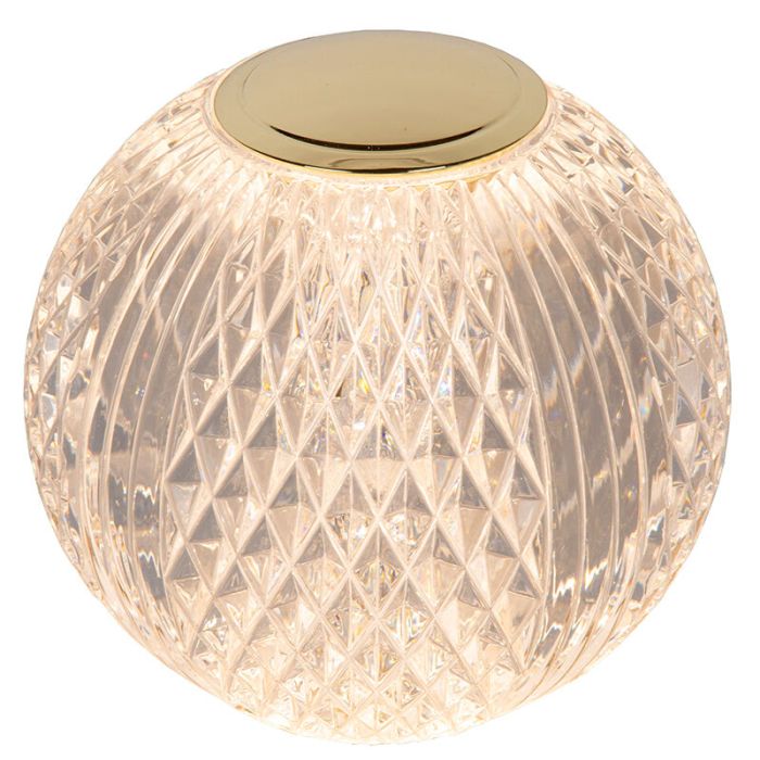 Lampada da tavolo moderna trasparente, Cintra, 1,5W, 2700K LED, dimmer in 3 fasi