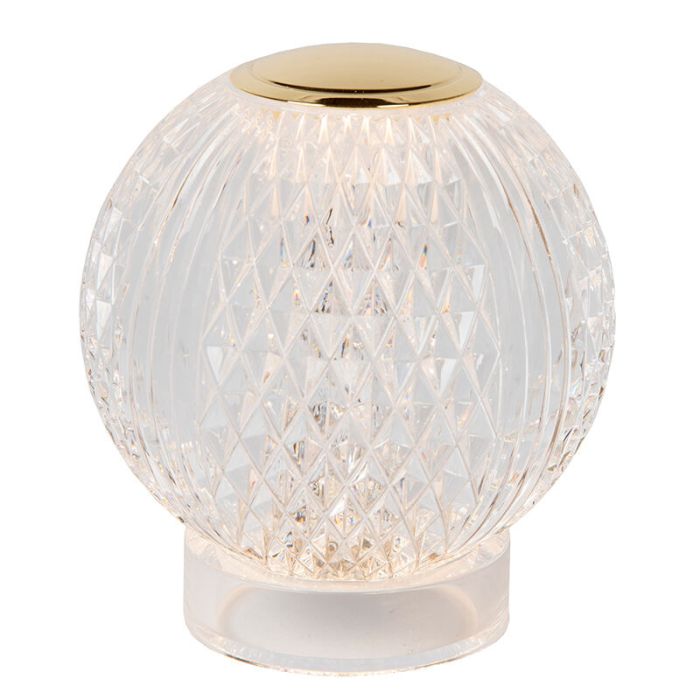 Lampada da tavolo moderna trasparente, Cintra, 1,5W, 2700K LED, dimmer in 3 fasi